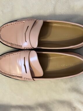 Ann Taylor Blush Pink Leather Penny Loafers